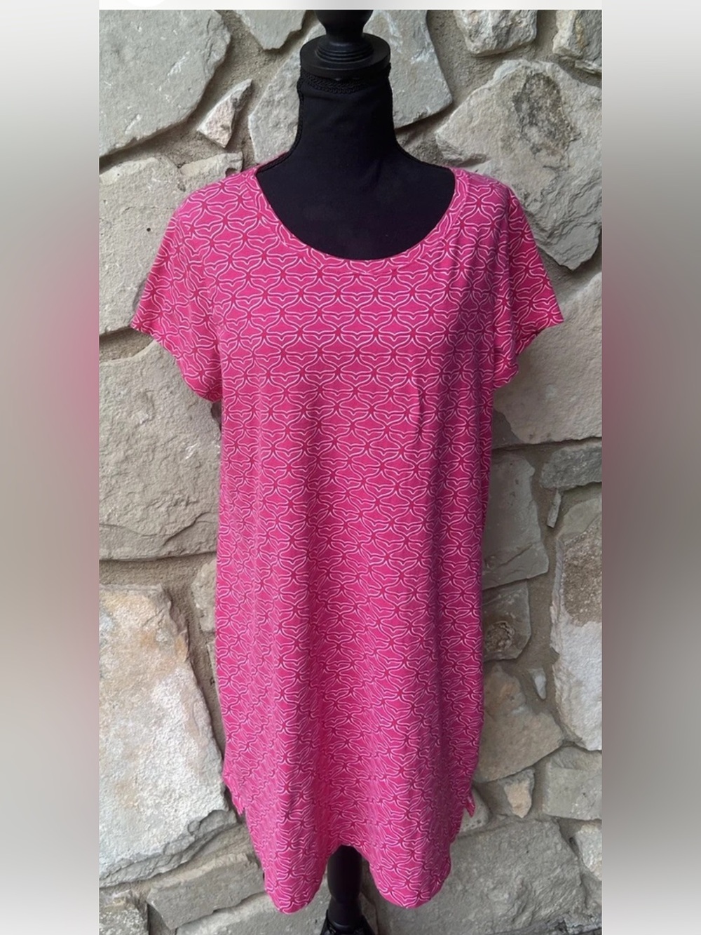 Vineyard Vines Womens T Shirt Shift Dress Large Pink Whale Tail  NWOT